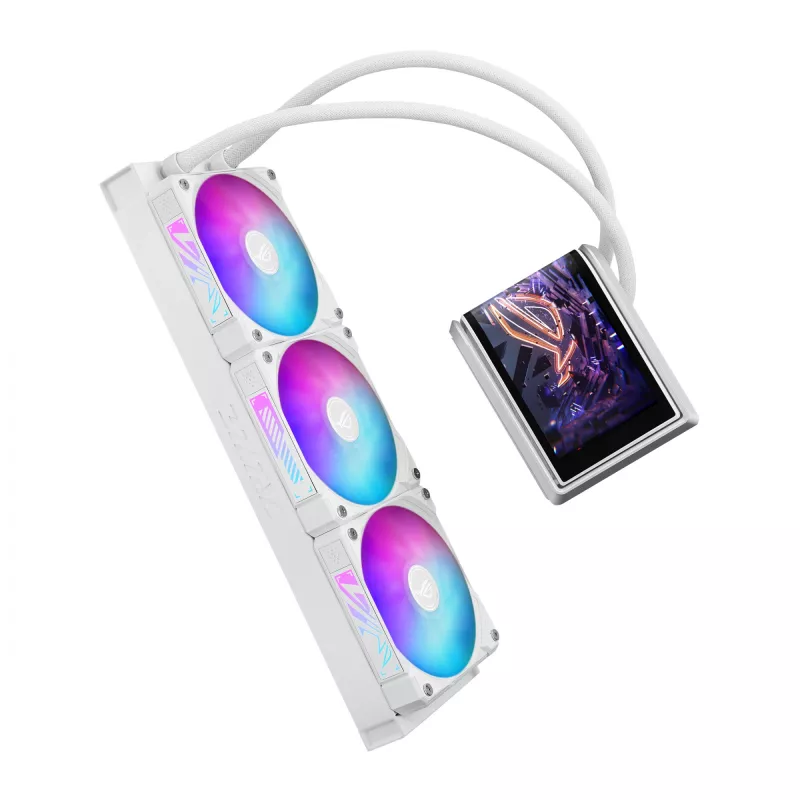 Skysčio aušintuvas ASUS ROG RYUO IV 360 ARGB WHT — 360 mm radiatorius, 120 mm ventiliatoriai, Baltas