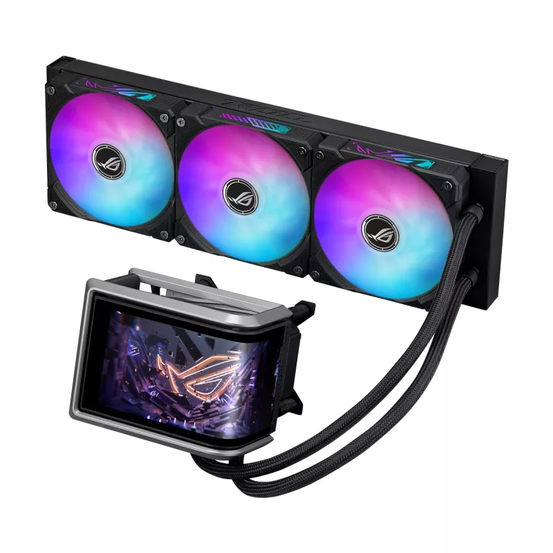 All-in-one skysčio aušintuvas ASUS ROG RYUO IV 360 ARGB – 360 mm radiatorius, 120 mm ventiliatoriai, juoda