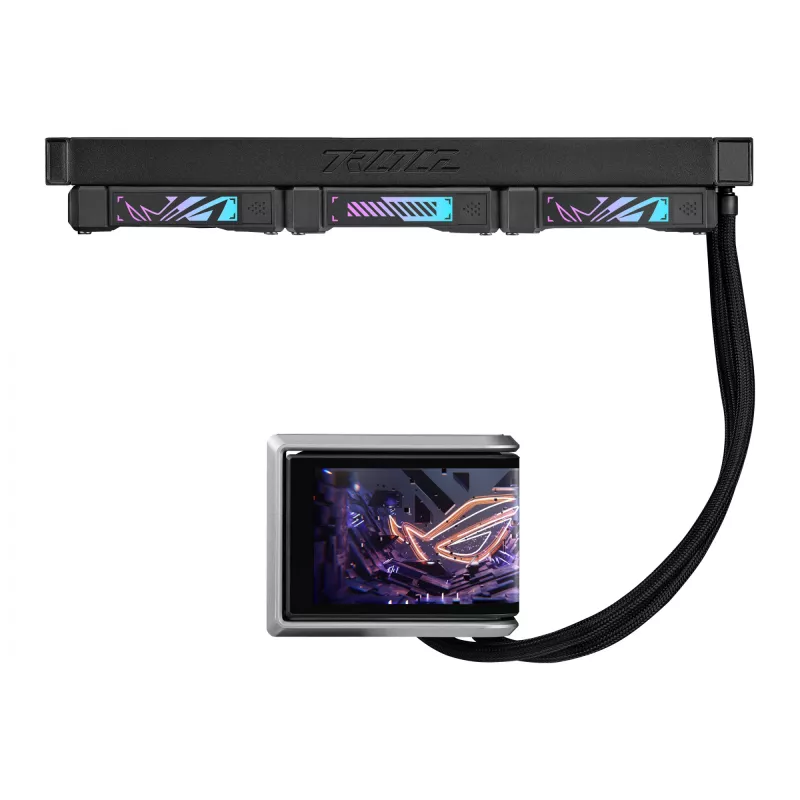 All-in-one skysčio aušintuvas ASUS ROG RYUO IV 360 ARGB – 360 mm radiatorius, 120 mm ventiliatoriai, juoda