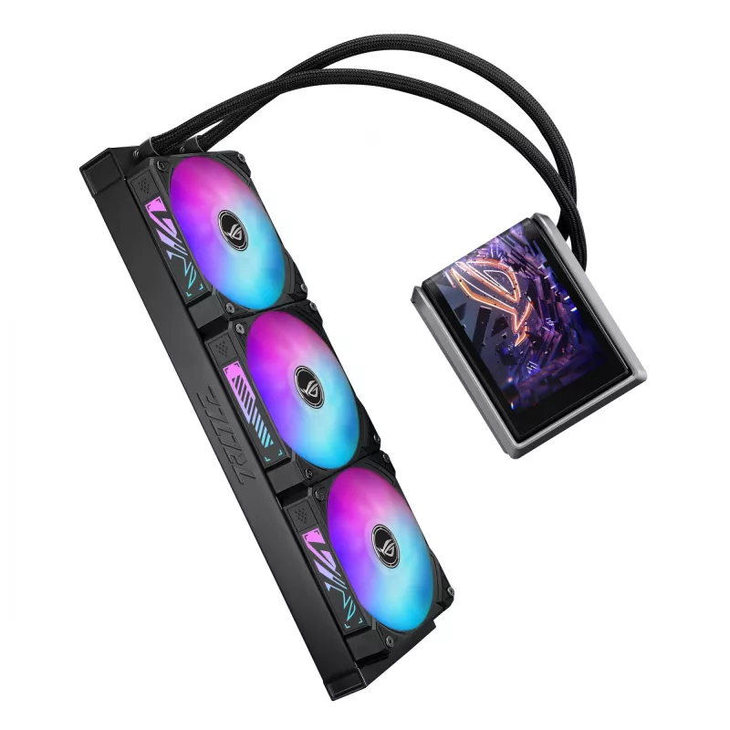 All-in-one skysčio aušintuvas ASUS ROG RYUO IV 360 ARGB – 360 mm radiatorius, 120 mm ventiliatoriai, juoda