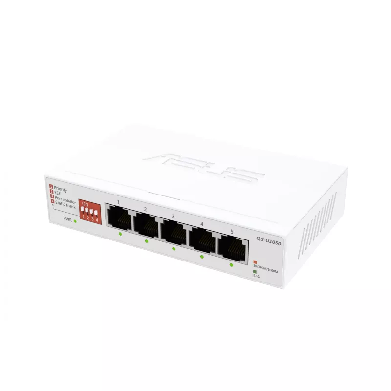 ASUS QG-U1050 nevaldomas 2,5G Ethernet jungiklis (100/1000/2500) baltas