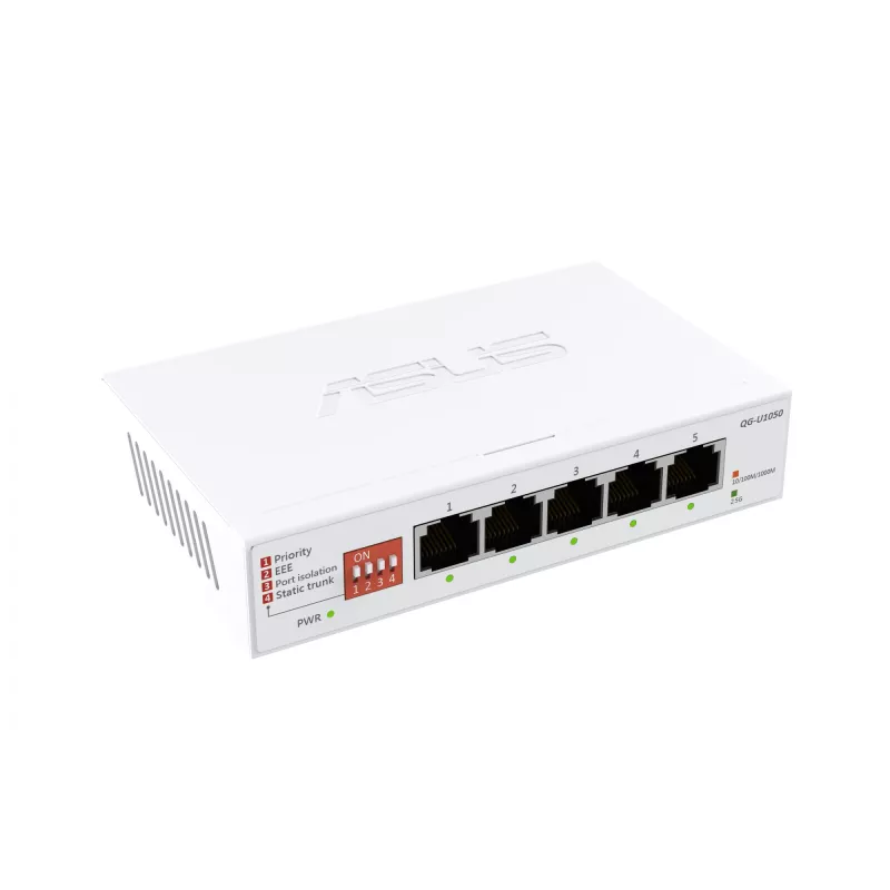 ASUS QG-U1050 nevaldomas 2,5G Ethernet jungiklis (100/1000/2500) baltas