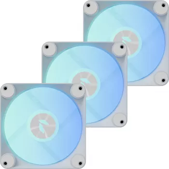 APNX FP1-R 120 mm korpuso ventiliatorius 3 vnt. komplektas, atvirkštinis oro srautas, baltas
