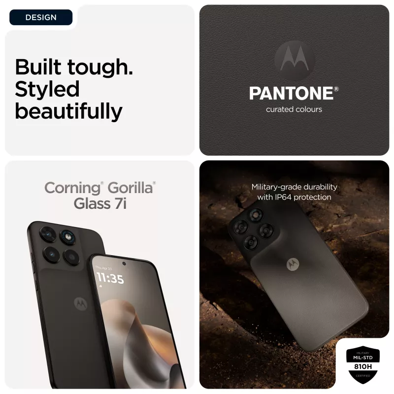 Motorola moto g77 17,3 cm (6,8 colio) hibridinis dviejų SIM „Android 16.0“ 5G USB Type-C 8 GB 256 GB 5200 mAh juoda