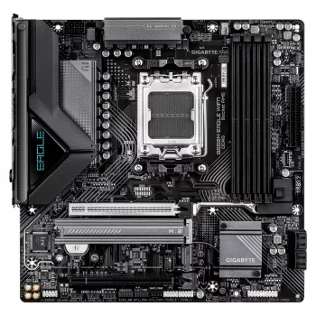 Motininė plokštė GIGABYTE B850M EAGLE WIFI7 — Micro ATX, lizdas AM5, AMD B850, DDR5 iki 8200 MHz (O.C.), 4 DIMM, PCIe 5.0, „Wi‑Fi 7“, 2,5 GbE