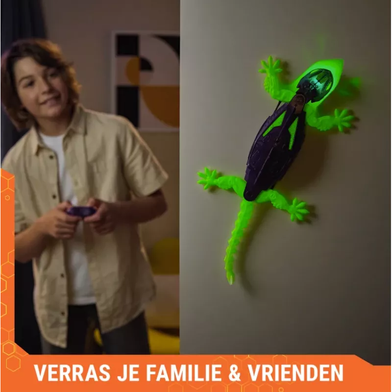 HEX BOTS švytintis tamsoje gekonas, įkraunamas nuotolinio valdymo robotas vaikams, lipantis sienomis, išdaigų žaislas, tinkamas berniukams ir mergaitėms nuo 4 metų