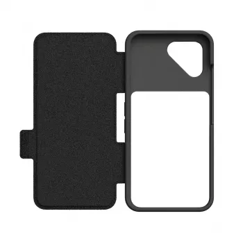 Dėklas su atverčiamu dangteliu Fairphone F6FLIP-1ZW-WW1, skirtas Fairphone 6, atverčiamas dangtelis 16 cm (6,31 colio) ekranui, plastikinis, juodas