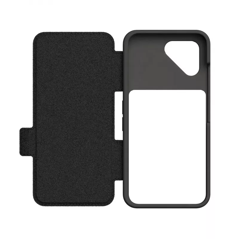 Dėklas su atverčiamu dangteliu Fairphone F6FLIP-1ZW-WW1, skirtas Fairphone 6, atverčiamas dangtelis 16 cm (6,31 colio) ekranui, plastikinis, juodas