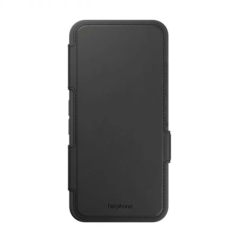 Dėklas su atverčiamu dangteliu Fairphone F6FLIP-1ZW-WW1, skirtas Fairphone 6, atverčiamas dangtelis 16 cm (6,31 colio) ekranui, plastikinis, juodas