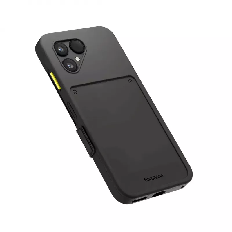 Dėklas su atverčiamu dangteliu Fairphone F6FLIP-1ZW-WW1, skirtas Fairphone 6, atverčiamas dangtelis 16 cm (6,31 colio) ekranui, plastikinis, juodas