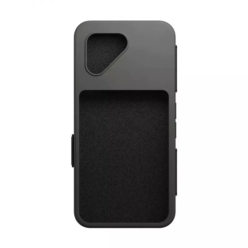 Dėklas su atverčiamu dangteliu Fairphone F6FLIP-1ZW-WW1, skirtas Fairphone 6, atverčiamas dangtelis 16 cm (6,31 colio) ekranui, plastikinis, juodas
