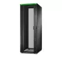 Laisvai pastatomas serverio stovas APC Easy Rack 48U (juodas) su stogu, ratukais, kojelėmis, 4 kronšteinais, šoninėmis plokštėmis — 2258 x 800 x 1200 mm