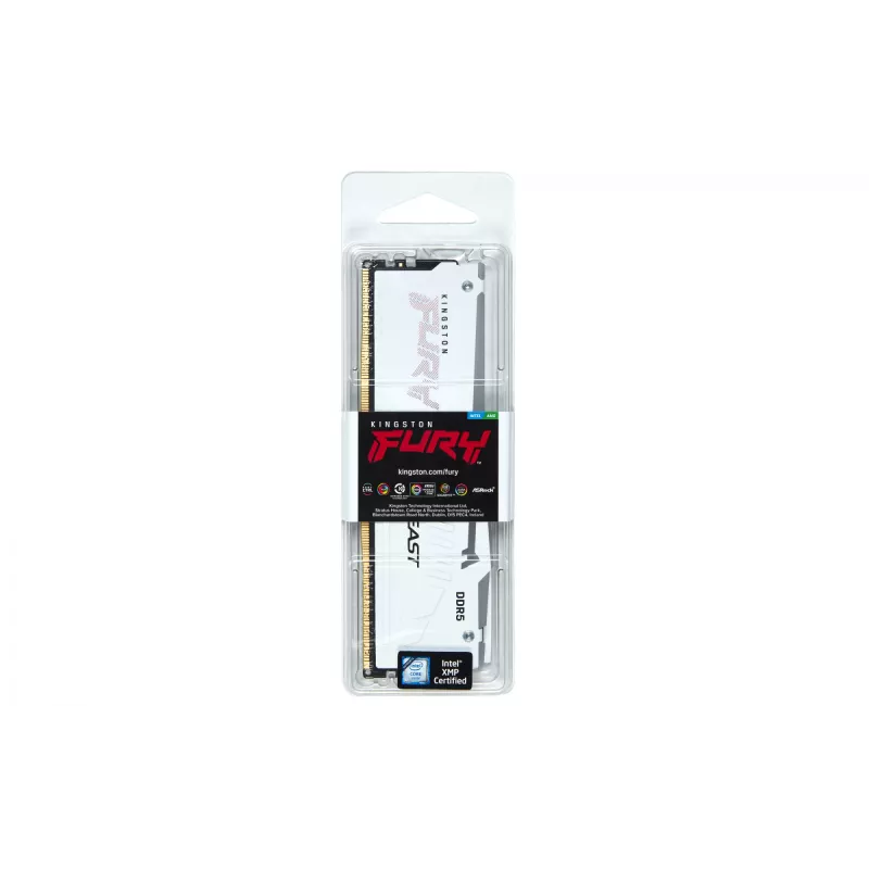 Kingston FURY Beast 16GB DDR5 6400MT/s CL32 atminties modulis baltas RGB