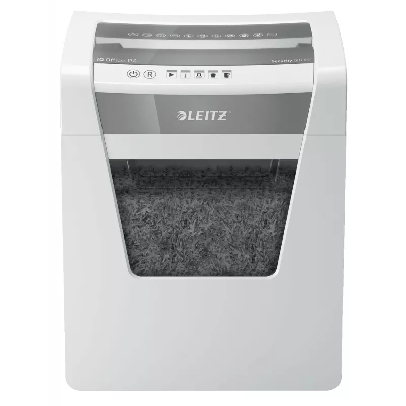 Smulkintuvas Leitz IQ Office P4, kryžminis pjovimas, 22,3 cm, 4 x 40 mm, 23 l, 225 lapų, 55 dB