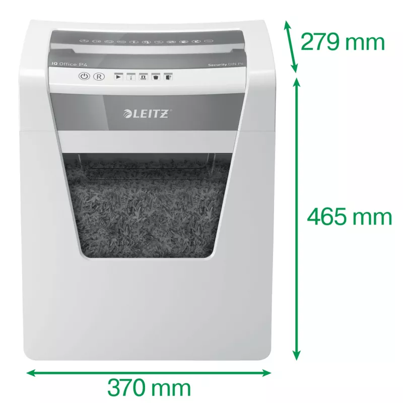 Smulkintuvas Leitz IQ Office P4, kryžminis pjovimas, 22,3 cm, 4 x 40 mm, 23 l, 225 lapų, 55 dB