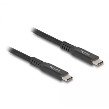 USB-C laidas DeLOCK USB Type-C vyriškas į vyrišką 20 Gbps 0,5 m juodas metalinis