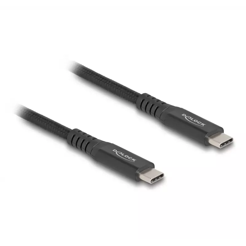 USB-C laidas DeLOCK USB Type-C vyriškas į vyrišką 20 Gbps 0,5 m juodas metalinis