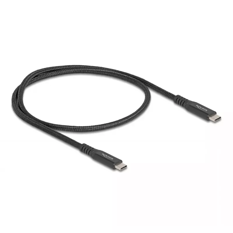 USB-C laidas DeLOCK USB Type-C vyriškas į vyrišką 20 Gbps 0,5 m juodas metalinis