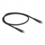 USB-C laidas DeLOCK USB Type-C vyriškas į vyrišką 20 Gbps 0,5 m juodas metalinis