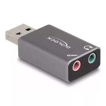 DeLOCK išorinė USB garso kortelė USB-A kištukas į 2 × 3,5 mm stereo