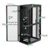 APC NetShelter SX tinklo stovas, 48U, 2258H x 750W x 1200D mm, su šoninėmis plokštėmis, juodas