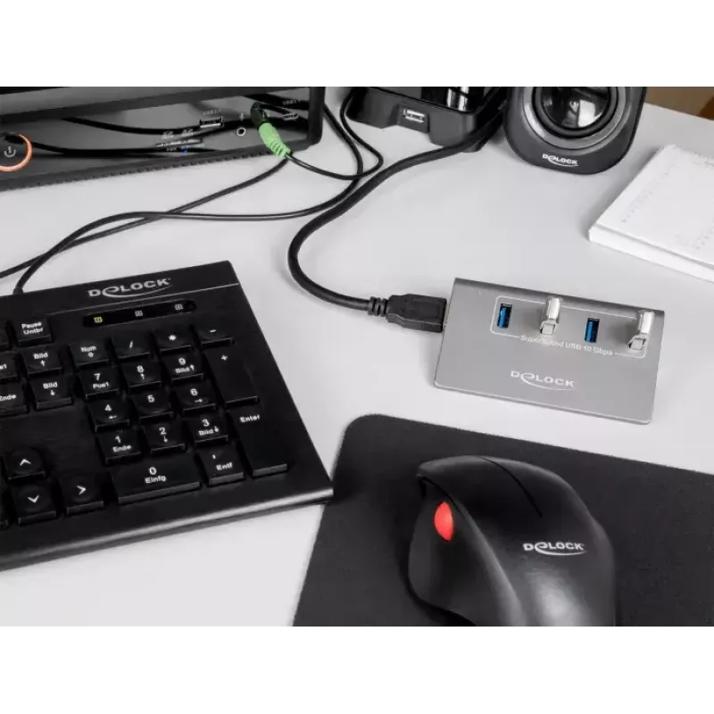 DeLOCK 64181 USB 3.2 Gen 2 Type-A šakotuvas, 10 000 Mbit/s, pilkas