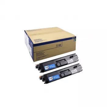 Originali Brother TN-900CTWIN mėlynos spalvos (cyan) kasetė, 2 vnt., lazeriniams spausdintuvams, išeiga 12 000 puslapių