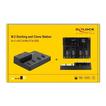 Docking stotelė DeLOCK 64124 USB 3.2 Gen 2 Type-C juoda M.2 SSD