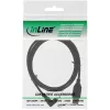 USB 2.0 laidas InLine 0,3 m — USB A kištukas į Mini-USB B kištuką, 90° kampu į viršų, juodas