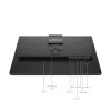 24 colių Lenovo ThinkVision T24-4v IPS LCD monitorius, 1920×1080 Full HD, 6 ms, 250 cd/m², įmontuoti garsiakalbiai, USB šakotuvas, VESA, aukščio reguliavimas, juodas