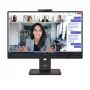 24 colių Lenovo ThinkVision T24-4v IPS LCD monitorius, 1920×1080 Full HD, 6 ms, 250 cd/m², įmontuoti garsiakalbiai, USB šakotuvas, VESA, aukščio reguliavimas, juodas