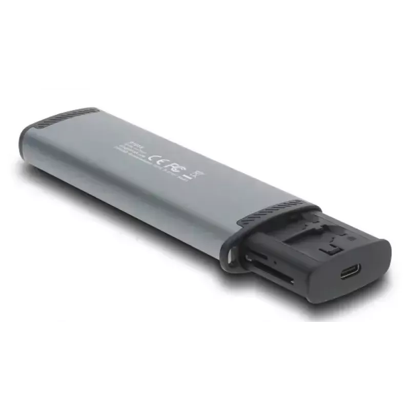 Kortelių skaitytuvas DELOCK USB 5 Gbps su SD ir MicroSD lizdais, USB 3.2 Gen 1 Type-A/Type-C, kabeliai ir adapteriai, juodas/pilkas