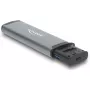 Kortelių skaitytuvas DELOCK USB 5 Gbps su SD ir MicroSD lizdais, USB 3.2 Gen 1 Type-A/Type-C, kabeliai ir adapteriai, juodas/pilkas