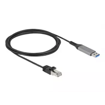 Tinklo kabelis DELOCK 60756, USB A į RJ-45, 2 m, 10/100/1000Base-T(X), antracito/juodos spalvos