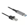 Tinklo kabelis DELOCK 60756, USB A į RJ-45, 2 m, 10/100/1000Base-T(X), antracito/juodos spalvos