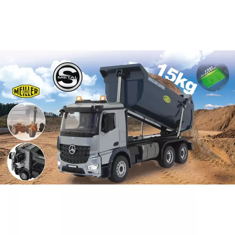 Sunkvežimis savivartis Jamara 406301 Mercedes-Benz Arocs 1:20 elektrinis