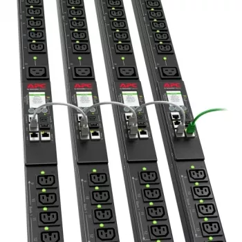 APC NetShelter 9000 PDU 24 lizdų (C13/C15/C19/C21), NEMA L6-20P, 200–208V, 20A, vertikalus 0U, juodas