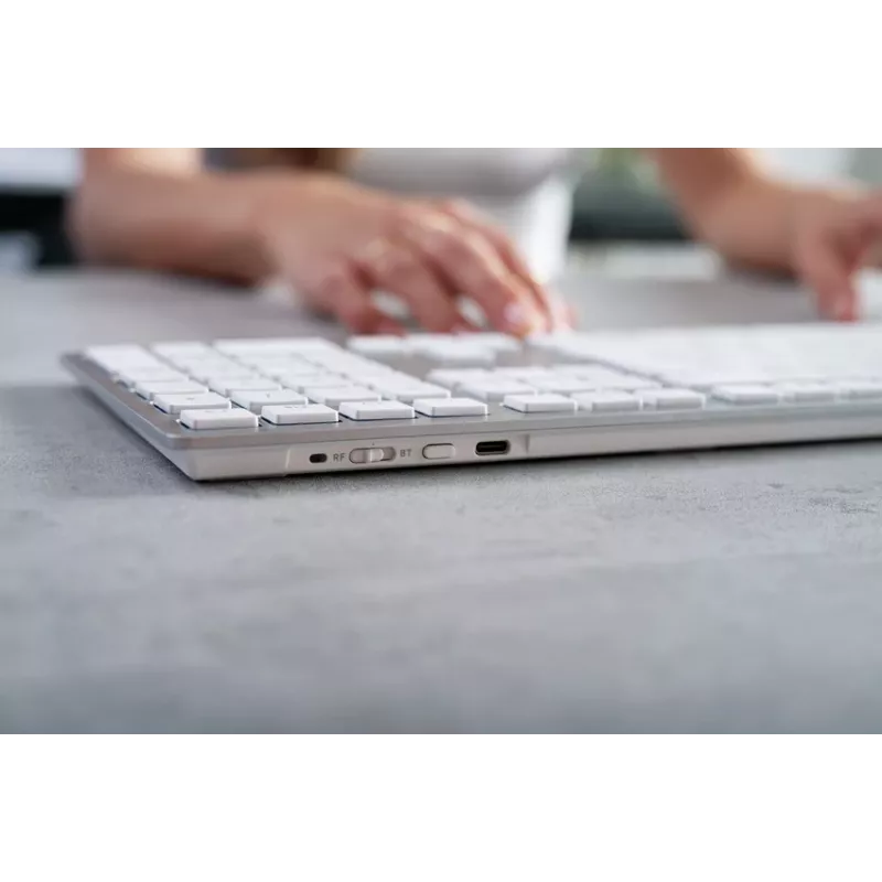 CHERRY KW 9100 SLIM FOR MAC klaviatūra universali USB + Bluetooth QWERTY sidabrinė