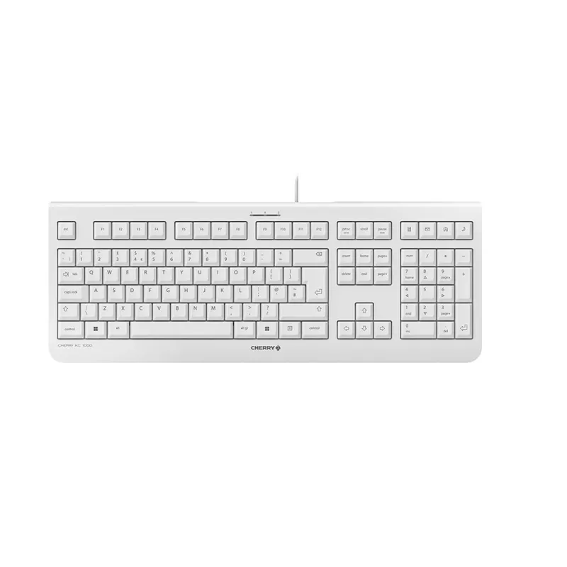 CHERRY KC 1000 laidas klaviatūra, šviesiai pilka, USB (QWERTY – JK išdėstymas)