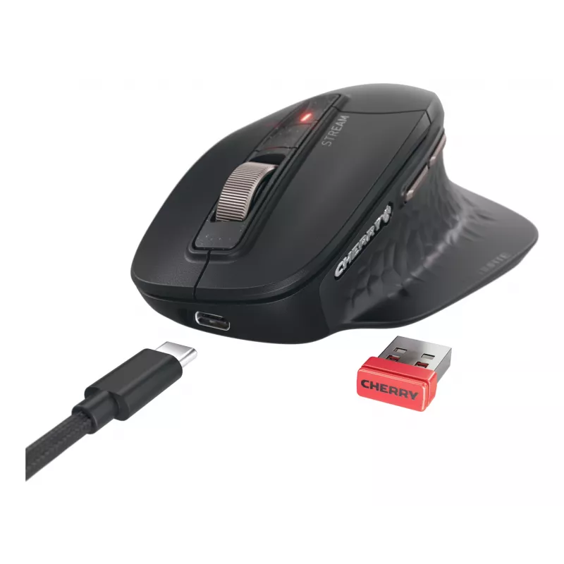 CHERRY Stream Desktop Ultimate klaviatūros ir pelės rinkinys, AZERTY, juodas