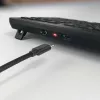 Klaviatūra Cherry Stream Ultimate – Pilno dydžio AZERTY, USB + RF belaidis + Bluetooth, žirkliniai jungikliai, LED foninis apšvietimas, juoda