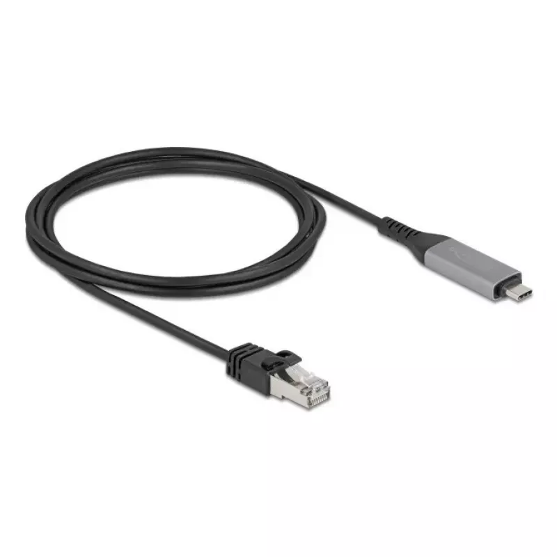 USB Type-C į RJ45 Gigabit Ethernet laidas DELOCK 2 m Cat6 Antracito/Juodos spalvos