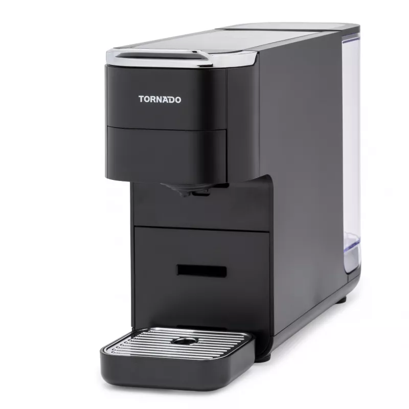 TORNADO TCM7042-GS | 5-in-1 daugiaskardinė kavos aparatas, kavos aparatas kapsulėms, 1,5 L, kavos kapsulės, malta kava, 1350 W, juoda