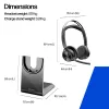 HP Poly Voyager Focus 2-M USB-C-C ausinės su USB-C/A adapteriu ir įkrovimo stovu