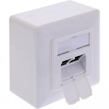 InLine 76842A kištukinis lizdas 2 x RJ-45 baltas tinklo kabelis Cat 6a