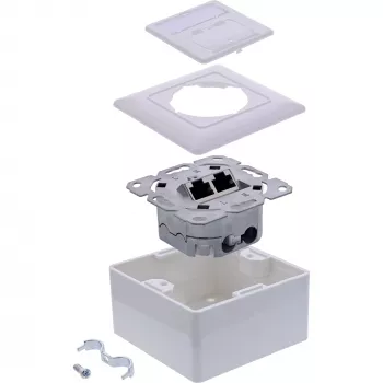 InLine 76842A kištukinis lizdas 2 x RJ-45 baltas tinklo kabelis Cat 6a