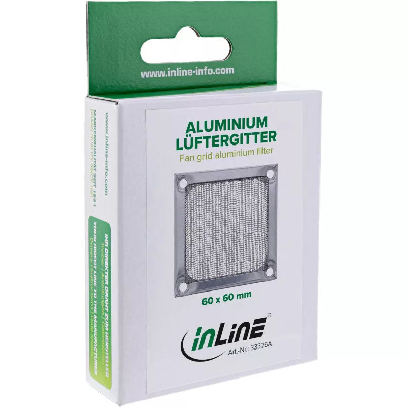 InLine 33376A Aliumininis ventiliatoriaus grotelių filtras 60×60 mm