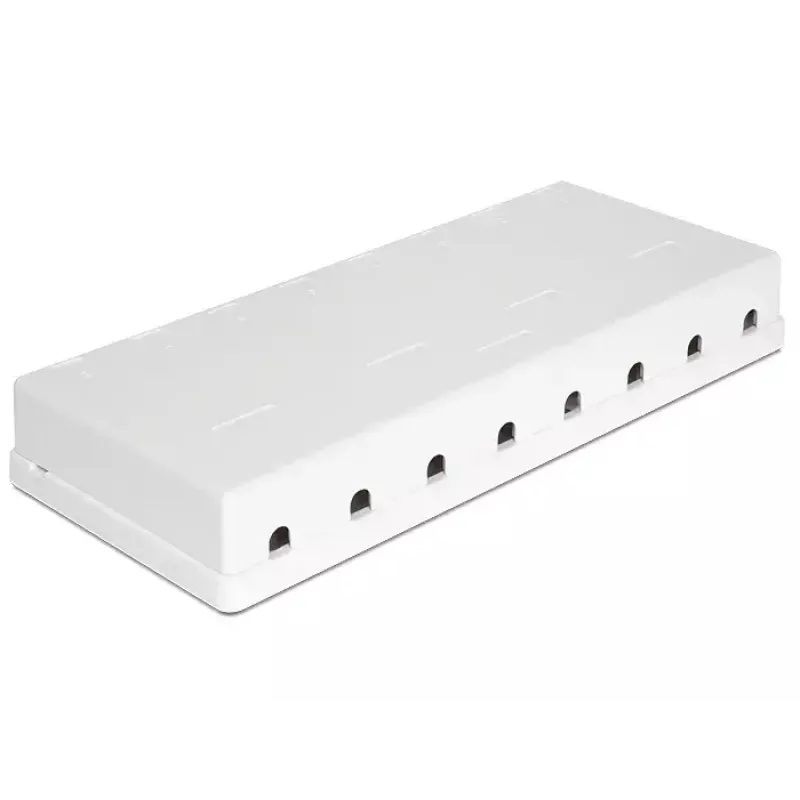 DeLOCK 86209 Keystone dėžutė montuoti ant paviršiaus, 8 prievadai, balta