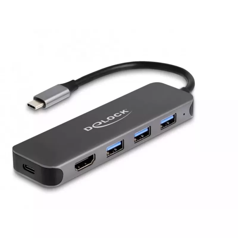 DeLOCK 64171 nešiojamojo kompiuterio stotelė USB 3.2 Gen 1 Type-C 85W pilka