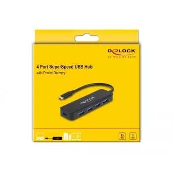 DeLOCK 64170 USB 3.2 Gen 1 Type-C USB centras 5000 Mbit/s juodas